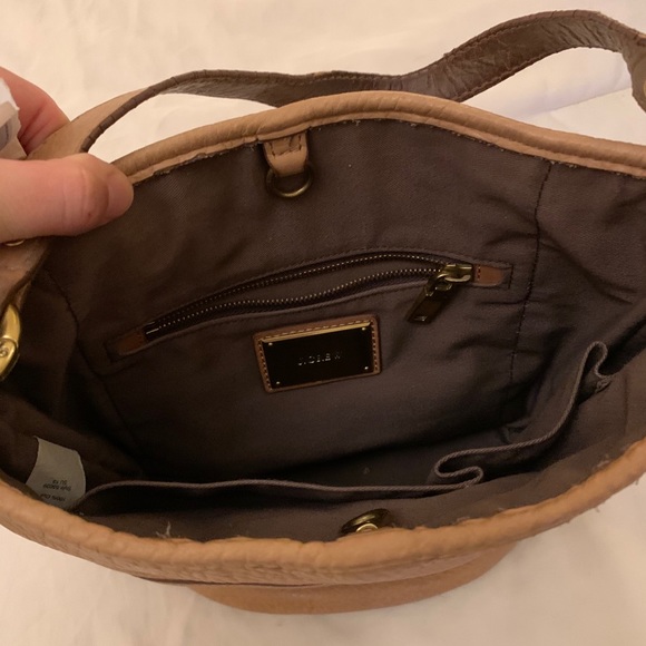 Beige leather J.Crew bucket bag - Picture 6 of 6